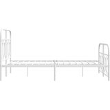  Metalni okvir kreveta uzglavlje i podnožje bijeli 120x190 cm | shoptok.hr