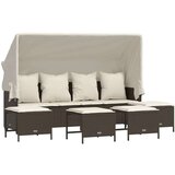  5-dijelni set vrtnih sofa s jastucima poliratan smeđi | shoptok.hr