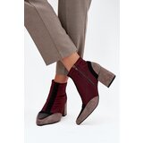 Boto Women's ankle boots with chunky heel zip Bordeaux Delvane | Shoptok.si