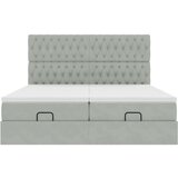 vidaXL Otomanski posteljni okvir z vzmetnicami siv 160x200 cm žamet | Shoptok.si