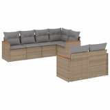  The Living Store Vrtna sedežna garnitura 7-delna z blazinami bež poli ratan - Vrtna Sedežna Garniture, (21443542) | Shoptok.si