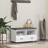  Klupa za hodnik s jastukom s ladicama Bijeli 80 x 38 x 46 cm Cijene