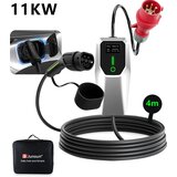 JUNSUN tip 2 EV električni avtomobilski polnilni kabel –11kW, nastavljiv tok, LCD zaslon, prenosni polnilnik 4 m z vtičem Schuko 6-16A IP67, (22127998) | Shoptok.si