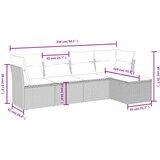  5-dijelna vrtna garnitura s jastucima svijetlosiva poliratan | shoptok.hr