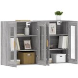  Zidni ormarići 2 kom boja hrasta sonome od konstruiranog drva Siva | Shoptok.si