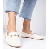 Gemre Beige elegant loafers with gold decoration and rhinestones Kalisa | Shoptok.si