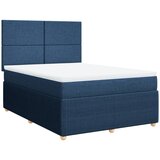 vidaXL Box spring postelja z vzmetnico modra 140x200 cm blago, (21310350) | Shoptok.si
