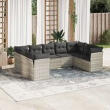  9-dijelni set vrtnih sofa od poliratana s jastucima svjetlosivi | shoptok.hr