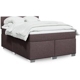 vidaXL Box spring postelja z vzmetnico temno rjava 140x200 cm blago | Shoptok.si