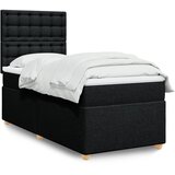  Krevet s oprugama i madracem crni 100 x 200 cm od tkanine | shoptok.hr