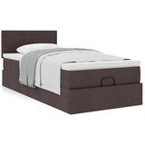 vidaXL Otomanski posteljni okvir z vzmetnico rjav 90x190 cm blago, (21608223) | Shoptok.si