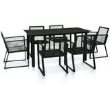  7-dijelni vrtni blagovaonski set od PVC ratana crni Cijene