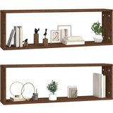  Kockaste zidne police 2 kom boja hrasta 80x15x26,5 cm drvene | Eponuda.com
