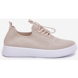Boto Fabric Slip On Sports Shoes On Platform Ladies Beige Kalyra | Shoptok.si