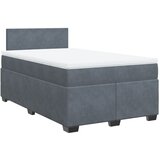 vidaXL Box spring postelja z vzmetnico temno siv 120x190 cm žamet, (21305051) Cene