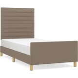  Posteljni okvir z vzglavjem taupe 100x200 cm blago, (20906706) | Shoptok.si