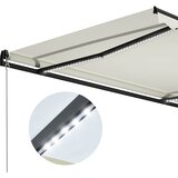 Tenda na ručno uvlačenje s LED svjetlima 300 x 250 cm krem | shoptok.hr