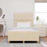  Krevetna konstrukcija s uzglavljem Krema 120 x 190 cm tkanina | shoptok.hr