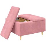  Shranjevalna tabureta z blazino Roza 80 x 80 x 45 cm Žamet, (5000208388) | Shoptok.si
