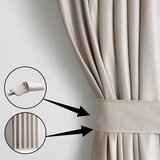 Restilo zasłona VELVET kolor ciepły beż szarfa upinająca styl klasyczny taśma materiał velvet 140x270 | shoptok.hr