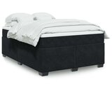 vidaXL Box spring posteljni z vzmetnico črn 140x190 cm žamet | Shoptok.si