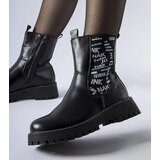 Gemre Black insulated ankle boots with Barbena lettering | Shoptok.si