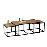 Hanah home Gigante set klub stolova, 3 dijela, hrast-crni | Eponuda.ba