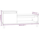  Stolić za kavu sjajni bijeli 100x50x45 cm od konstruiranog drva | shoptok.hr