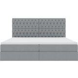  Krevet S LED lampica Svijetlo siva 200 x 200 cm tkanina | shoptok.hr