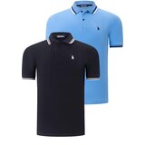 Dewberry DUAL SET T8594 MENS T-SHIRT-BLACK-LIGHT BLUE | Shoptok.si