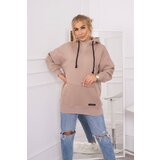 Kesi Insulated turtleneck sweatshirt dark beige Cene