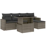  6-dijelni set vrtnih sofa od poliratana s jastucima sivi | shoptok.hr
