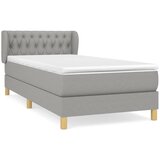 vidaXL Box spring postelja z vzmetnico svetlo siv 100x200 cm blago, (20723554) Cene