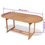  Vrtni stol 180 x 90 x 75 cm masivna tikovina | shoptok.hr