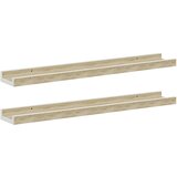  Zidne police 2 kom bijele i boja hrasta sonome 60 x 9 x 3 cm | shoptok.hr