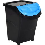  Složive kante za otpad s poklopcima 3 kom crne PP 120 L | shoptok.hr