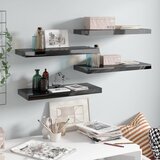 vidaXL plutajuće zidne police 4 kom sjajne crne 60 x 23,5 x 3,8 cm MDF Cijene