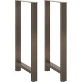  Noge za barski stol Prirodni čelik 2 kom 60 x (110-111) cm Čelik | shoptok.hr