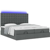 vidaXL Otomanski posteljni okvir z vzmetnicami siv 160x200 cm blago | Shoptok.si