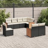  8-dijelni set vrtnih sofa od poliratana s jastucima crni | shoptok.hr