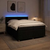  Boxspring krevet s madracem Crna 200 x 200 cm Tkanina | shoptok.hr