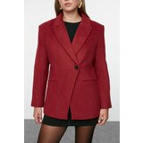 Trendyol Burgundy Cashmere Fitted Blazer Jacket | Shoptok.si