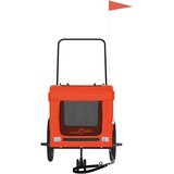 vidaXL prikolica za bicikl za ljubimce narančasto-crna tkanina/željezo | shoptok.hr