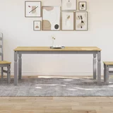  Blagovaonski stol Corona sivi 180x90x75 cm od masivne borovine