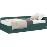  Kotni okvir postelje z matrico Drugo 2 pcs Zelena blago, (5000123169) | Shoptok.si