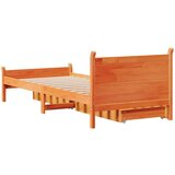  Posteljni okvir brez vzmetnice voščeno rjav 75x190 cm borovina | Shoptok.si