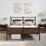 vidaXL Posteljni okvir brez vzmetnice hrast 140x200 cm inženirski les | Shoptok.si