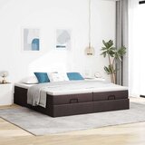 vidaXL okvir kreveta s madracima tamnosmeđi 180x200cm tkanine | shoptok.hr