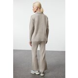Trendyol Stone Polo Collar Soft Texture Knitwear Bottom-Top Set | ePonuda.com