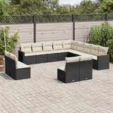 vidaXL 13-dijelni set vrtnih sofa s jastucima poliratan crni | shoptok.hr